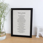 Wedding First Dance Song Lyrics Print Framed Linen Fabric for 4th Anniversary Gift, Custom Music Print