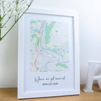 Where we first met map print for Valentine's Day or 1st Paper wedding anniversary