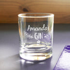 Gin Glass Tumbler: Personalised Mum Gift (Hand Etched, 10oz)