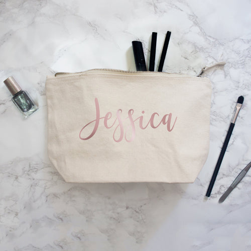 Personalised women's wash bag with custom name. Cosmetic toiletries makeup bag gifts for her Christmas gift for women unique wedding party