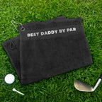 Golfing Towel for New Dad ('Daddy by Par' Text) (Cotton, Clip-On)