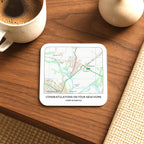 Custom OS map coaster anniversary gift for husband or wife. Ordnance Survey map drinks mat gift for him or her, boyfriend girlfriend