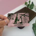 Metal wallet card with map & caption. Christmas gift for boyfriend. Personalised anniversary gifts for him Valentine's Day keepsake