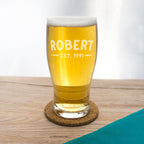 New Dad Personalised Pint Glass, Engraved Name & Year (20oz)