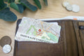 Fathers Day Map Wallet Card with caption. Daddy's First Fathers Day gift for dad from newborn. personalised dad gift with location