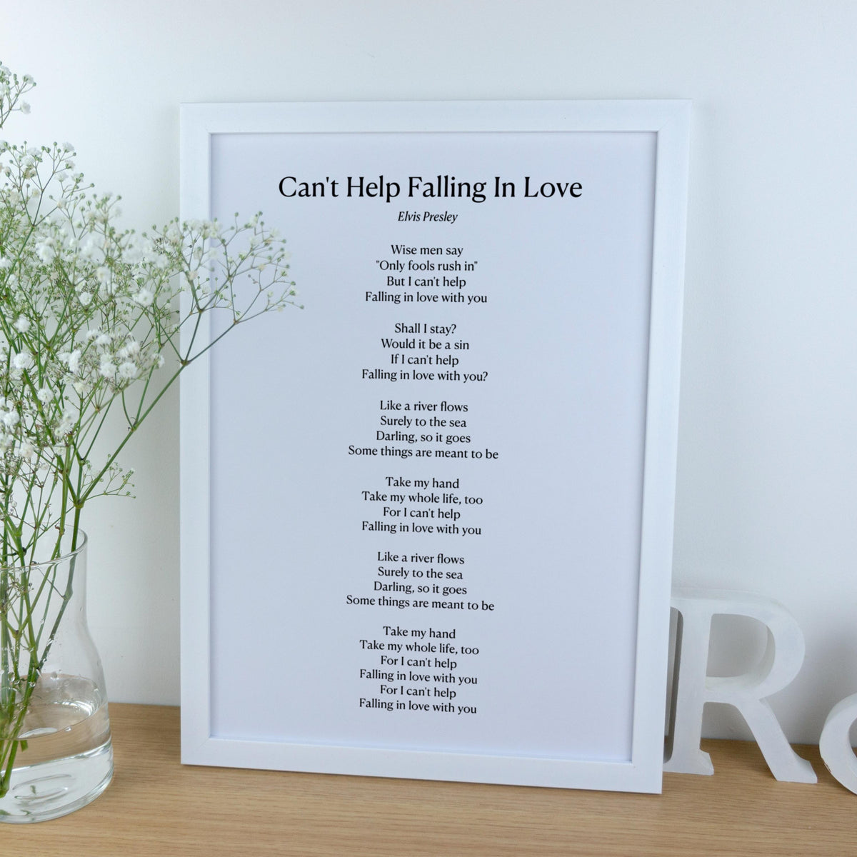 Custom First Dance Song Lyrics Print for 1st paper Anniversary Gift