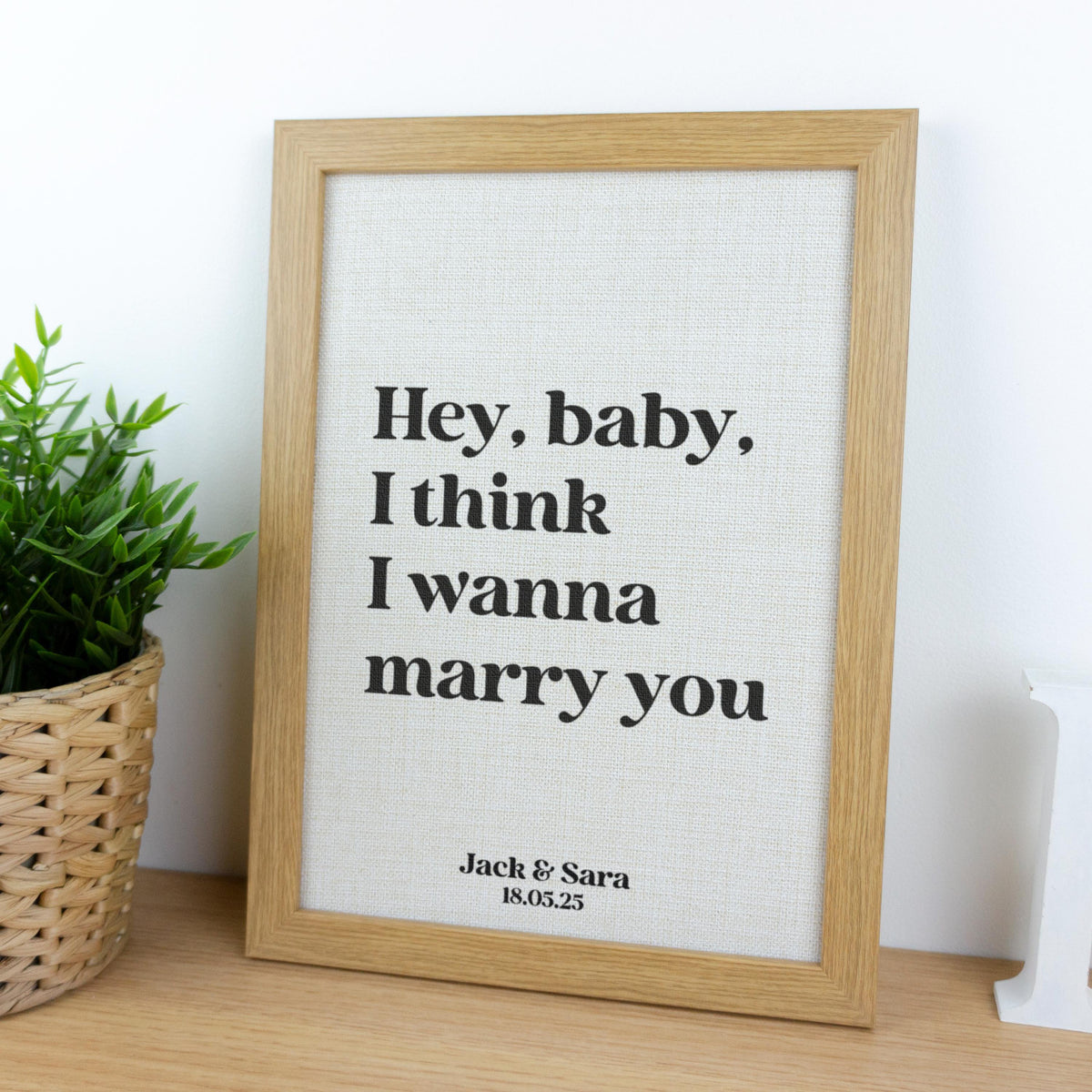 Song Lyrics Quote Print on Linen Fabric for 4th or 12th Anniversary Gift, Custom First Dance Music lyrics printed