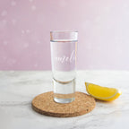 Personalised shot glass engraved with name in script text. personalised glasses Gift for her 18th birthday, graduation gift, bridal party