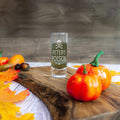 Personalised poison shot glass design for a halloween party home decor. Drinks glass engraved with spooky design for halloween supplies