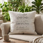 First dance song sheet music on cotton cushion for 2nd Anniversary Gift, Personalised printed