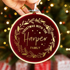 Velvet Christmas decoration for hanging on wall or door for new family