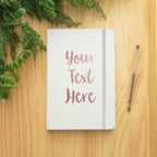 Your text here vegan leather lined Notebook personalised with any words.