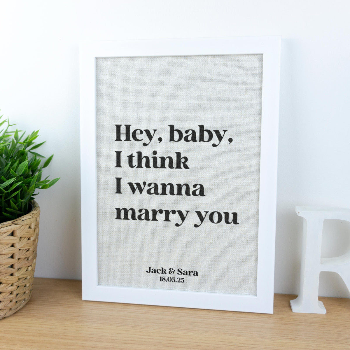 Song Lyrics Quote Print on Linen Fabric for 4th or 12th Anniversary Gift, Custom First Dance Music lyrics printed
