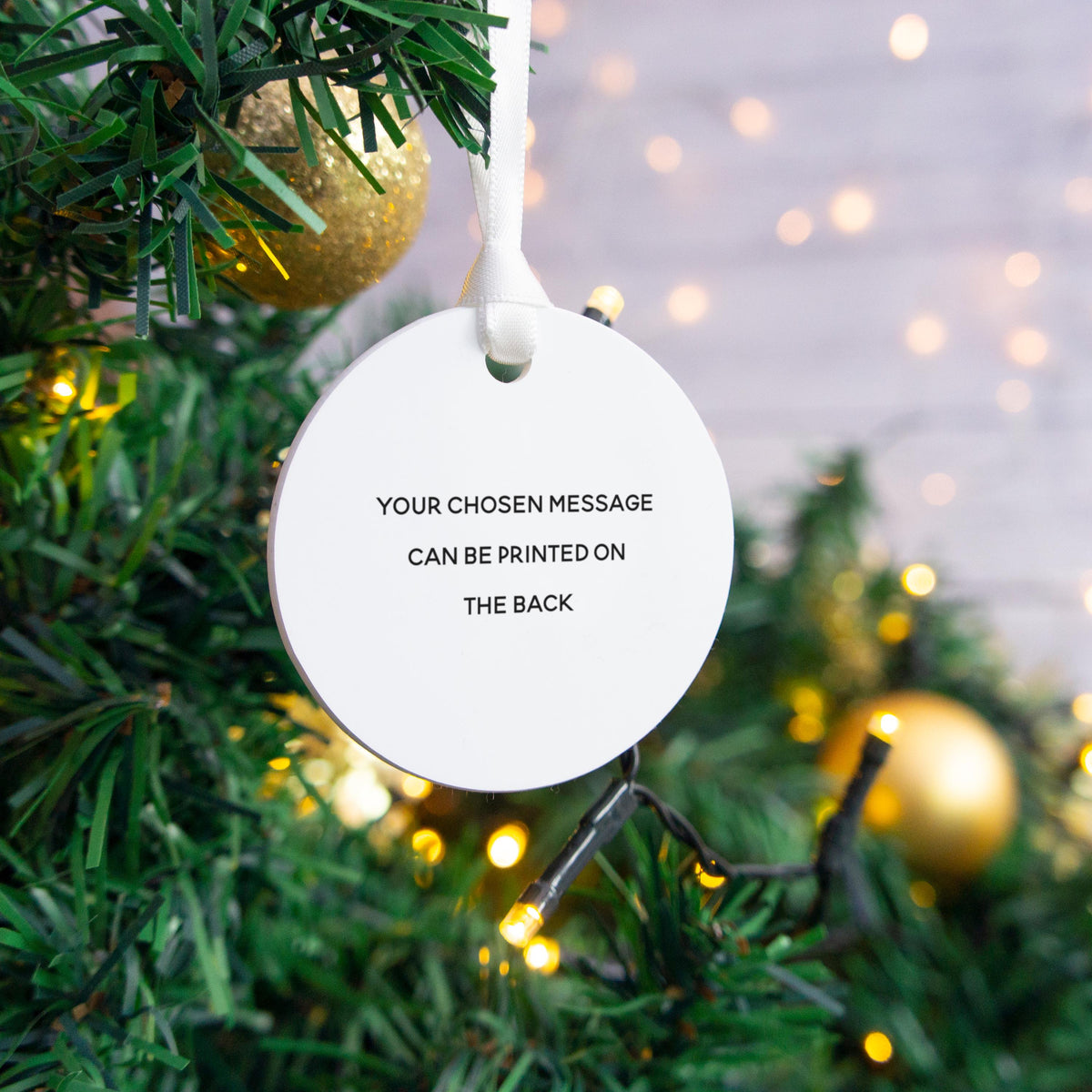 Photo Bauble tree ornament. Hanging Christmas decoration with photo printed with a custom photograph of Baby's 1st Christmas, pet, parent