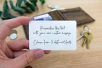 Personalised custom text metal wallet card. Keepsake gift for him or her, boyfriend, girlfriend, husband, wife, Valentine's Anniversary xmas