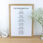 Custom First Dance Song Lyrics Print for 1st paper Anniversary Gift