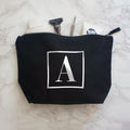 Initial Wash Bag: Personalised Cotton Toiletries Case