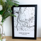 Where we first met map print for Valentine's Day or 1st Paper wedding anniversary