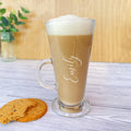 Tall Latte Glass: Personalised Name Engraved - Coffee Lover Gift