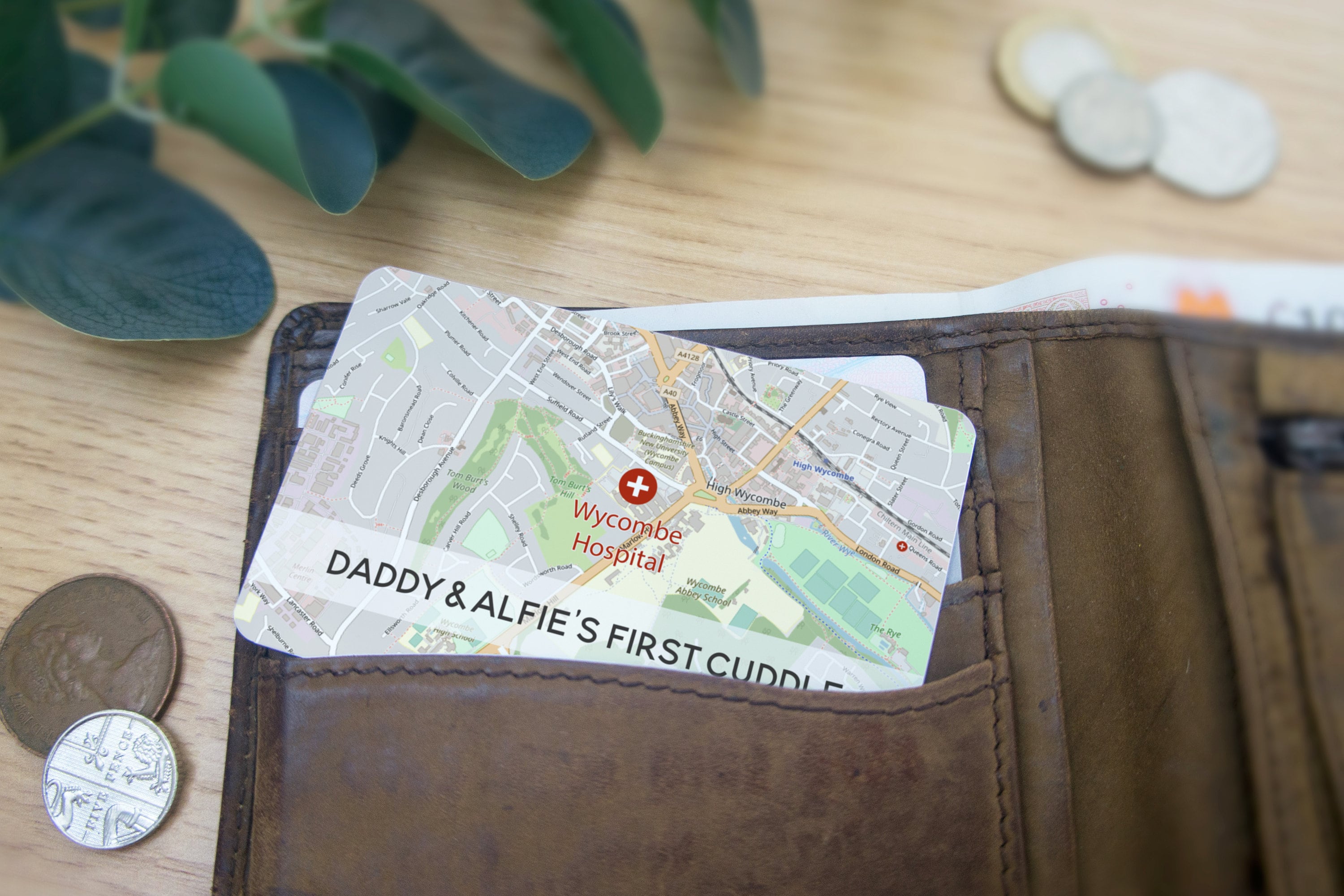 Anniversary gift for him, Our first date map metal wallet card keepsake Boyfriend gift Valentines gift for him or her personalised location