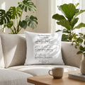 First dance song sheet music on cotton cushion for 2nd Anniversary Gift, Personalised printed