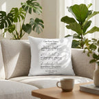 First dance song sheet music on cotton cushion for 2nd Anniversary Gift, Personalised printed