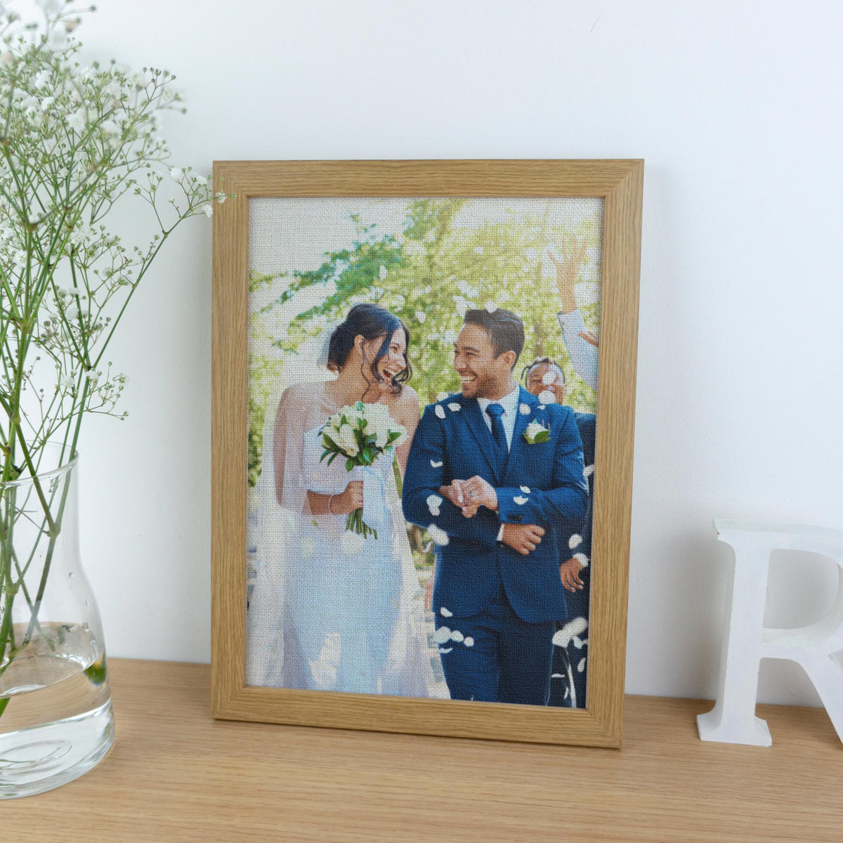 Wedding photograph printed on linen – Custom 12th or 4th Anniversary Gift