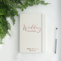 Personalised  Wedding Planner - Lined A5 notebook for wedding planning. Journal plans for just married couple White soft cover vegan leather