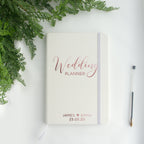 Personalised  Wedding Planner - Lined A5 notebook for wedding planning. Journal plans for just married couple White soft cover vegan leather
