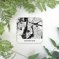 Valentine's Day gift for boyfriend. Black & white map coaster with caption. Anniversary gift for him or her, girlfriend husband wife gift