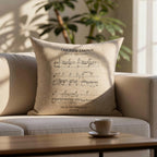 First dance song sheet music on linen cushion for 4th or 12th Anniversary Gift, Personalised lyrics printed