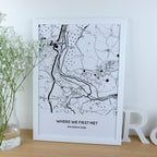 Where we first met map print for Valentine's Day or 1st Paper wedding anniversary