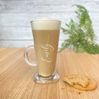 Tall Latte Glass: Personalised Name Engraved - Coffee Lover Gift