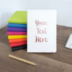 Your text here vegan leather lined Notebook personalised with any words.