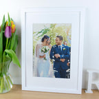 Wedding photograph printed on linen – Custom 12th or 4th Anniversary Gift