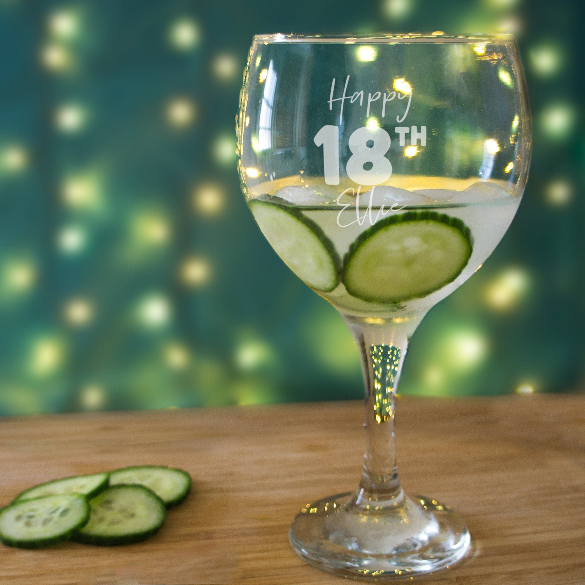 18th Birthday Gin Glass for her. Birthday gifts for girl personalised with name. Celebration Gin & Tonic glasses, unique gifts for women