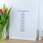 Custom First Dance Song Lyrics Print for 1st paper Anniversary Gift