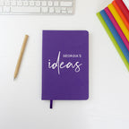 A5 ideas vegan leather notebook with personalised name