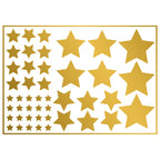 Iron on Gold Stars Transfers 45x Pack | Iron-on Metallic Star Heat Transfer vinyl fabric clothes clothing Silver stars holiday decorations