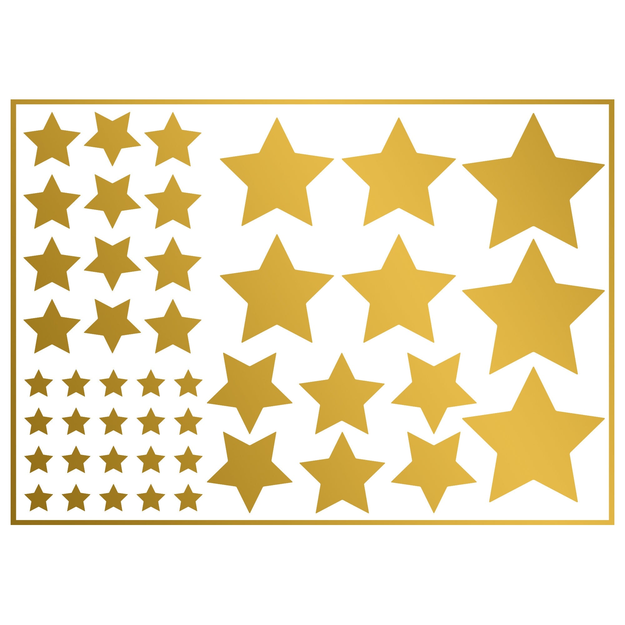 Iron on Gold Stars Transfers 45x Pack | Iron-on Metallic Star Heat Transfer vinyl fabric clothes clothing Silver stars holiday decorations