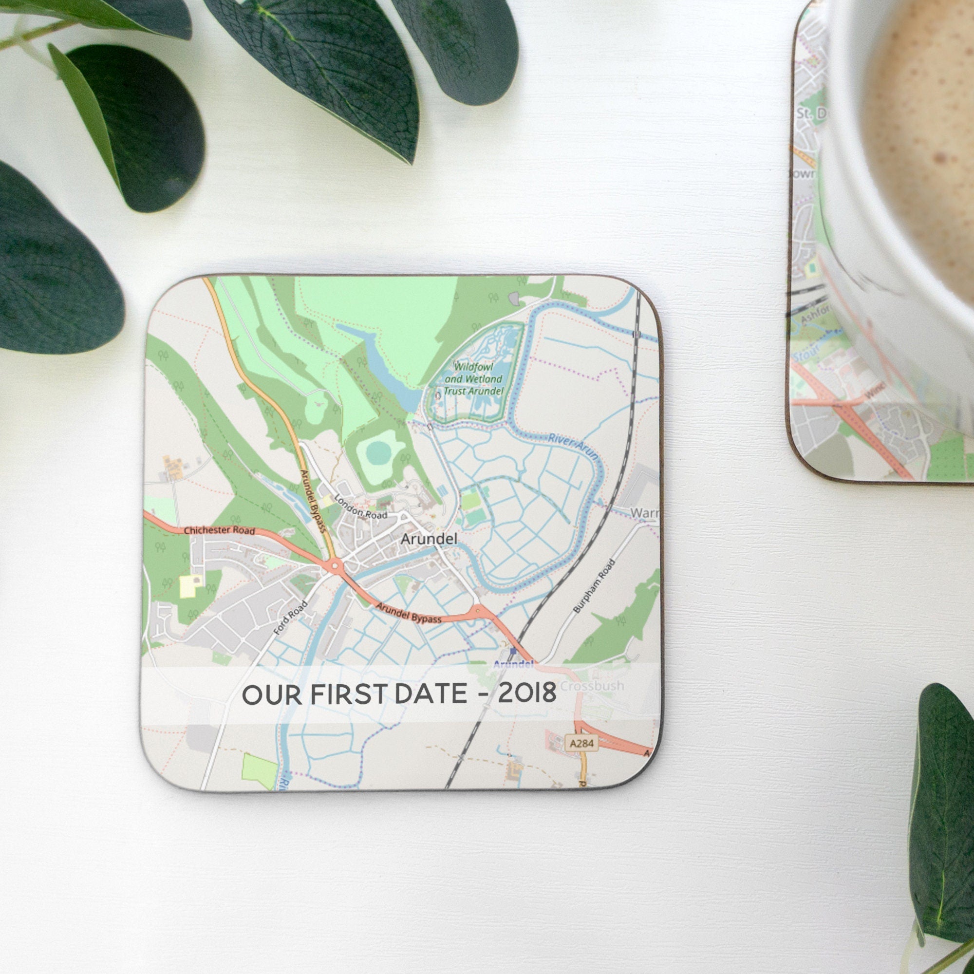 Mothers Day Map coasters with caption. Mummy's first cuddle gift for mum from newborn. personalised drinks mat with custom destination