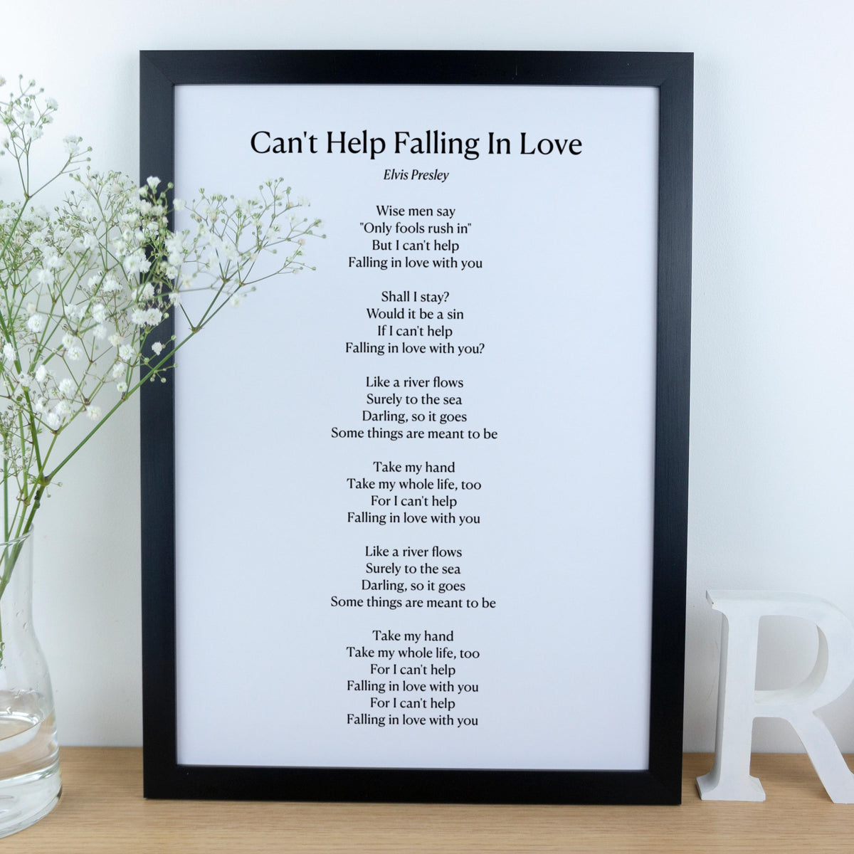 Custom First Dance Song Lyrics Print for 1st paper Anniversary Gift