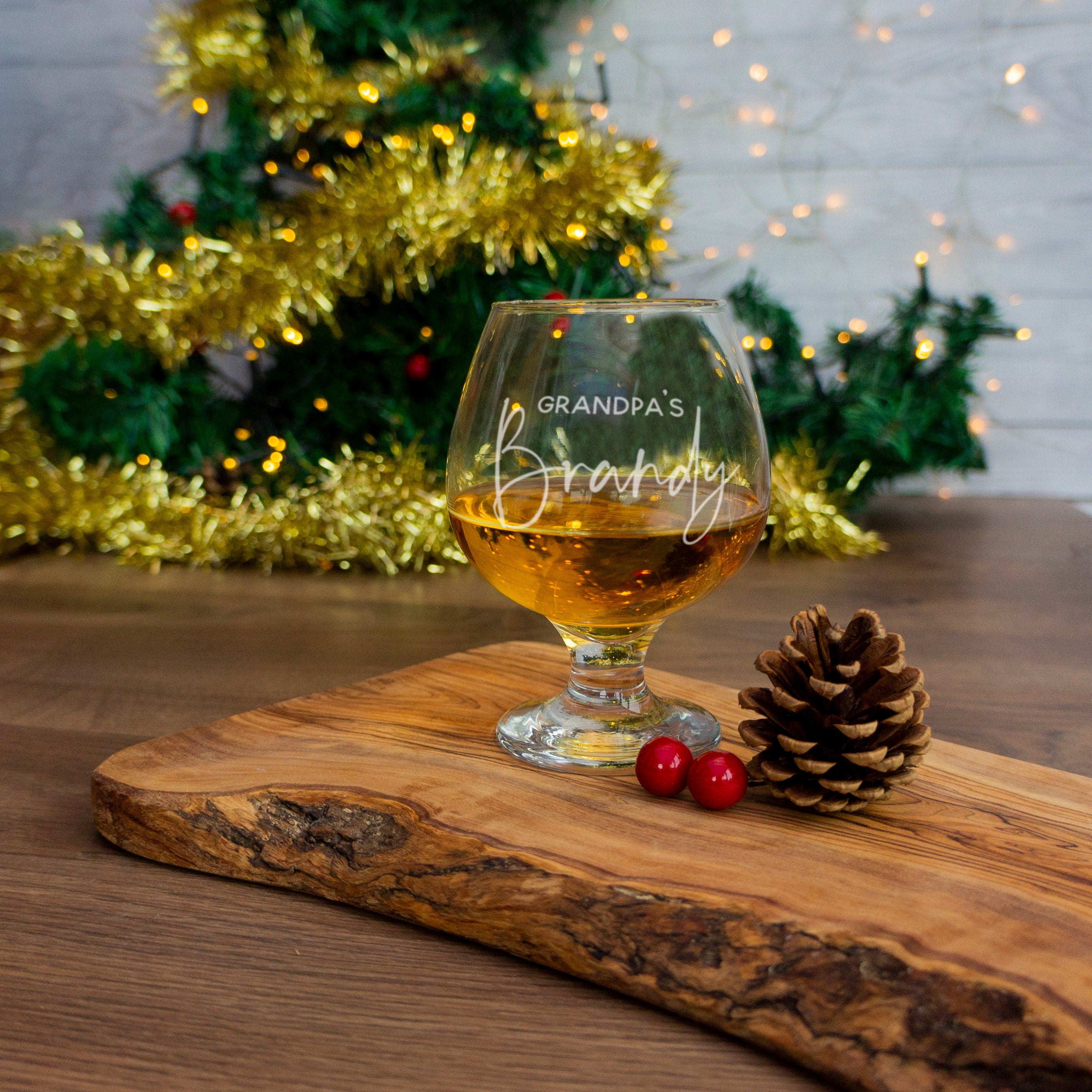Engraved Brandy Glass - Personalised with Name, Christmas Gift Idea