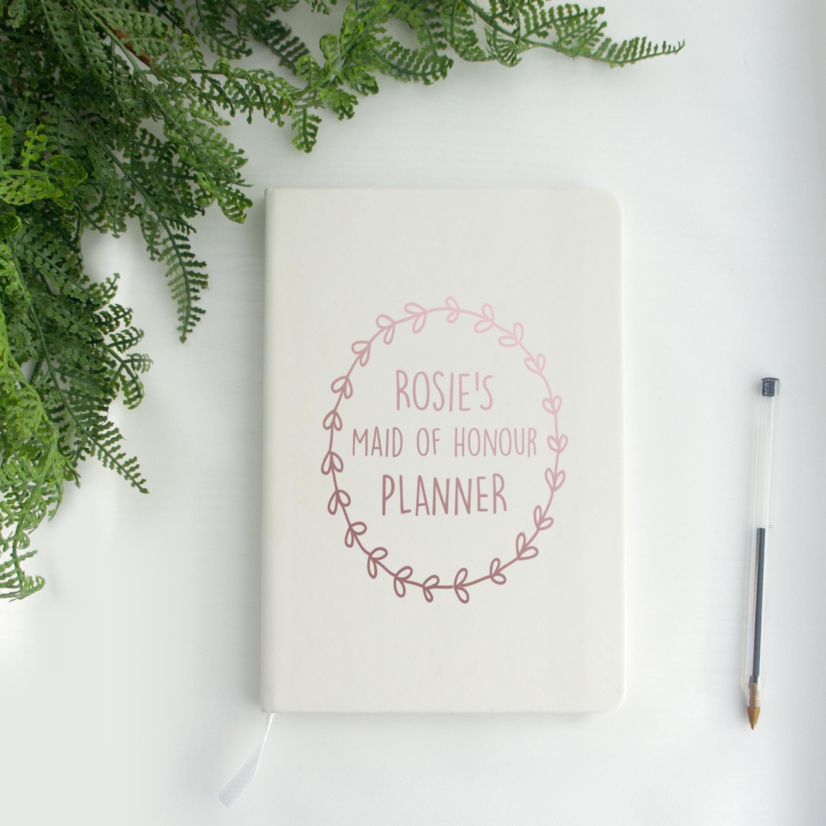Maid of Honour Wedding Planner organiser gift, A5 soft cover notebook book