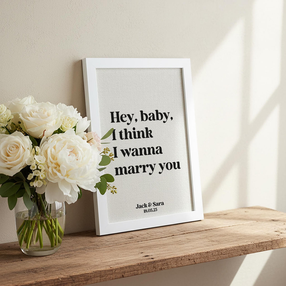Song Lyrics Quote Print on Linen Fabric for 4th or 12th Anniversary Gift, Custom First Dance Music lyrics printed