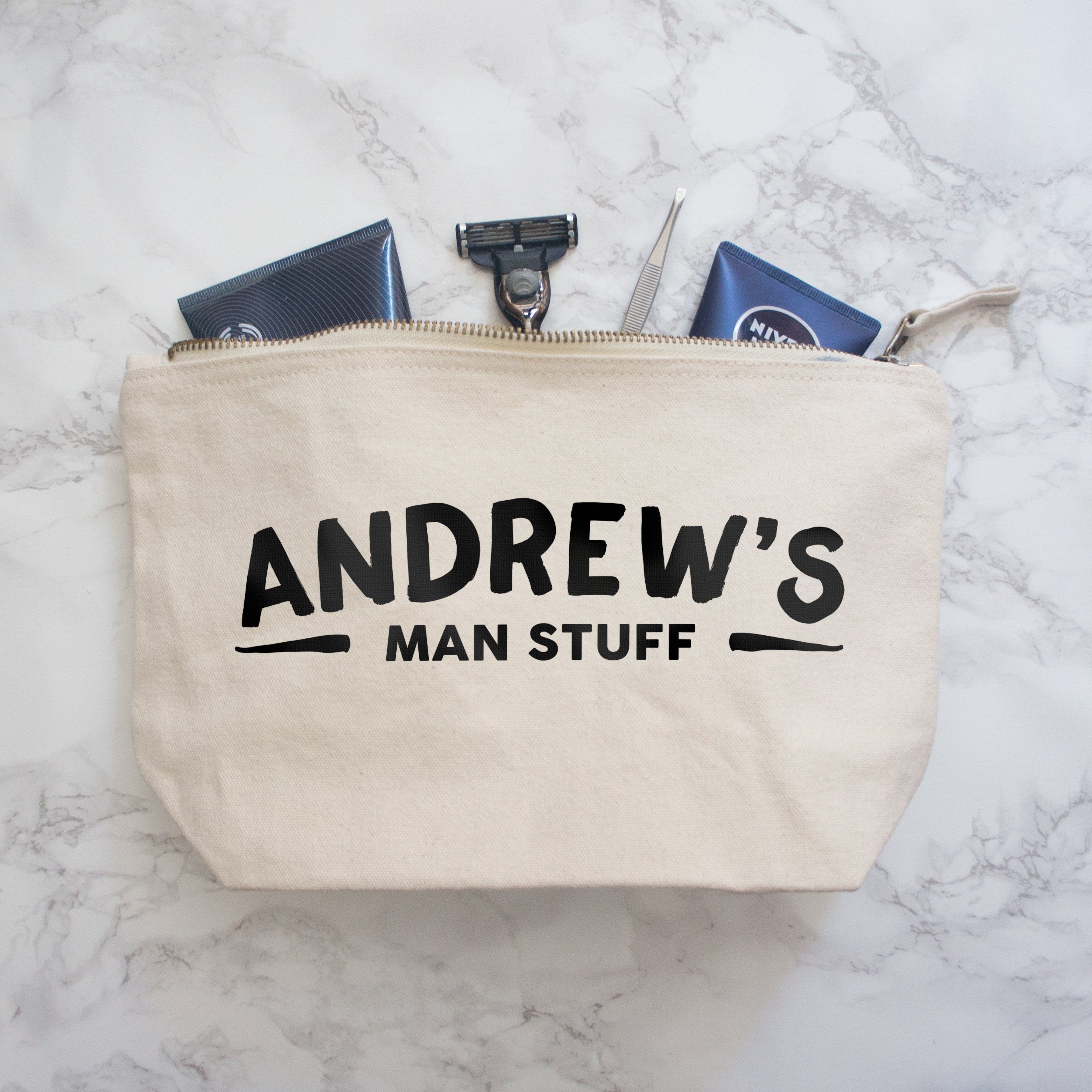 Men's Wash Bag personalised with name man stuff. gifts for men Custom Toiletries case, beard grooming case gifts for daddy gifts christmas