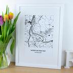 Where we first met map print for Valentine's Day or 1st Paper wedding anniversary