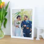 Wedding photograph printed on linen – Custom 12th or 4th Anniversary Gift
