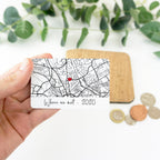Valentine's Day gift for her, Black and white map wallet card where we met our first date keepsake for anniversary gift for boyfriend him