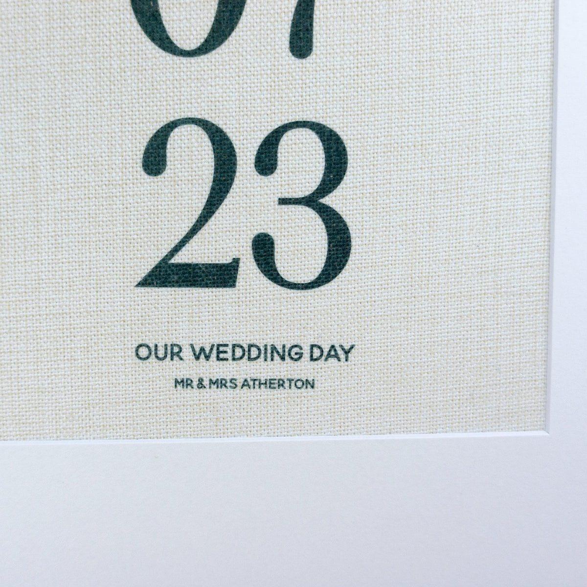 Personalised Special Date Print on Linen, Custom Wedding Anniversary Gift for her